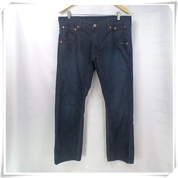 Levi's Blue Wash 514 Men Rare Beige Label Flap Pockets 1873 Rivets 36 X 29 EUC - Picture 2 of 8